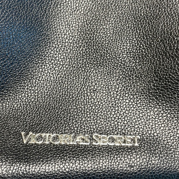 Victoria’s Secret Black Vegan Leather Fringe Drawstring Backpack - Picture 3 of 9